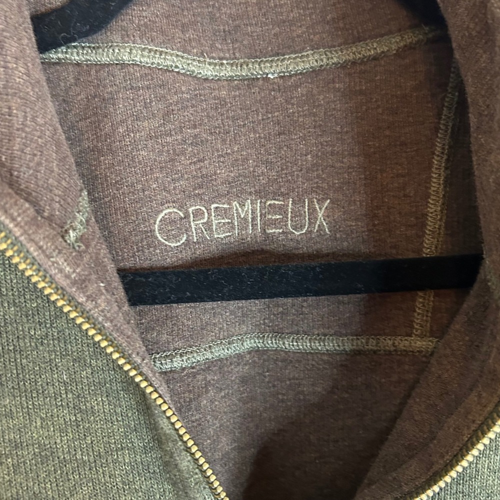 CREMIEUX Mens XL Green/Brown Reverseable 1/4 Zip Mock Neck Sweater Pullover LS - Picture 4 of 10